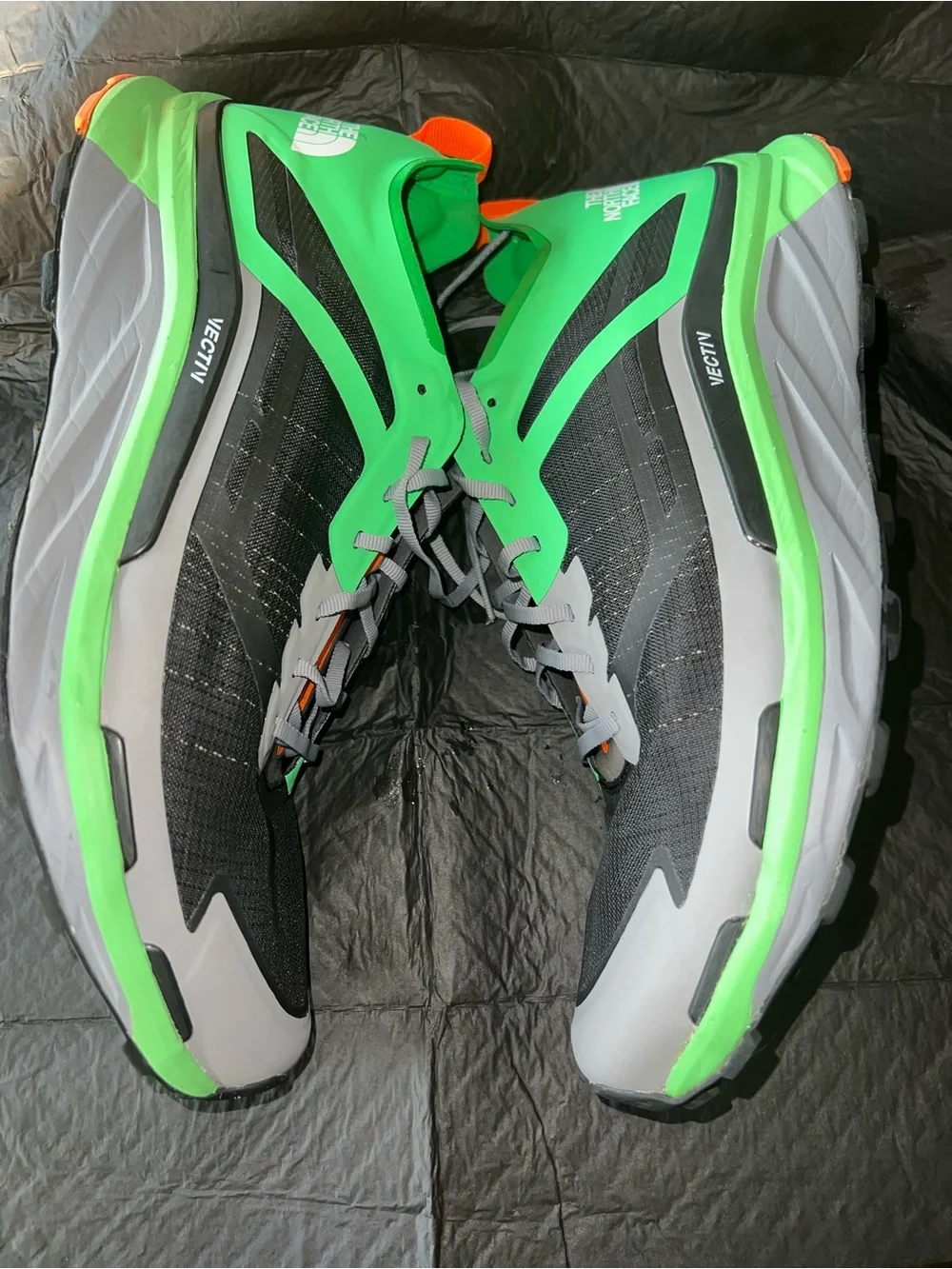 The North Face Men’s Sneakers - Neon Green, Gray & Orange Accents
